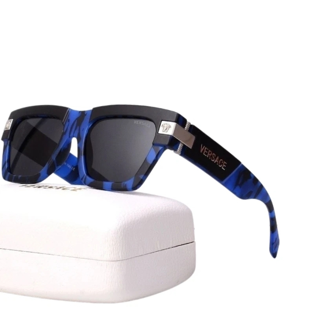 💥Versace Blue and Black Square Frame Sunglasses